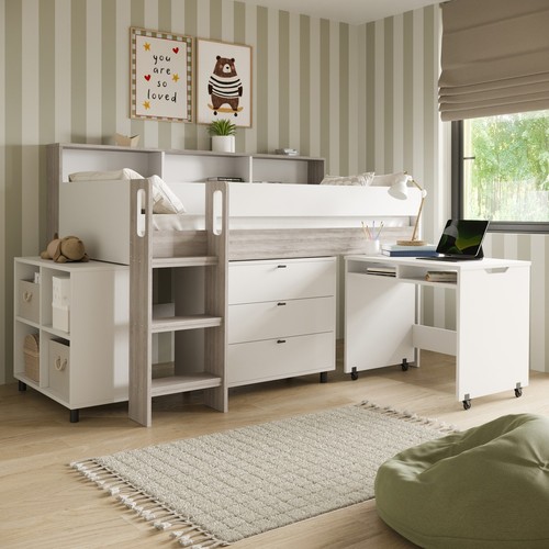 White and oak mid sleeper - and,