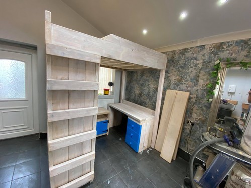 Solid wood rustic mid sleeper