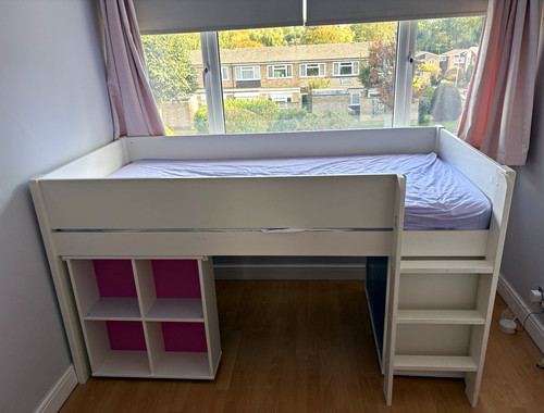 White kids mid sleeper wood - white,