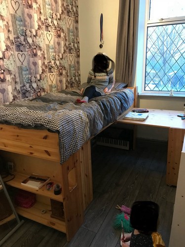 Solid wood cabin bed - cabin, pull
