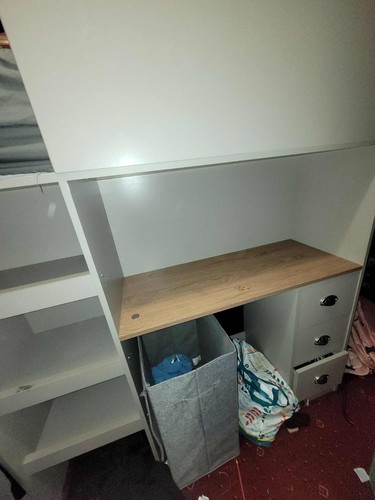 White mid sleeper cabin bed - cabin,