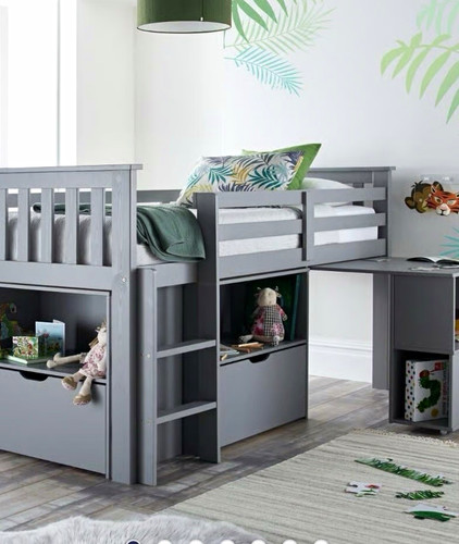 Grey wooden children - grey, mid