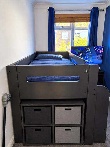 Grey mid sleeper single bed - mid,